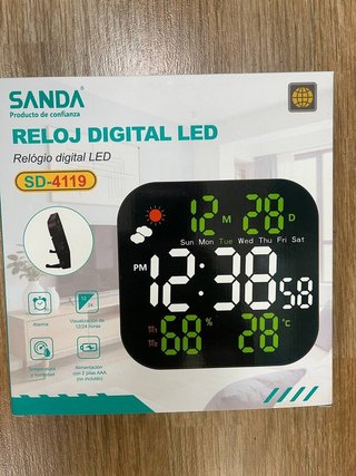 Reloj Digital LED Temperatura Humedad, NUEVO
