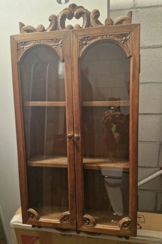 Vitrina de madera maciza – estilo rústico/vintage