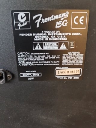 Amplificador Guitarra Fender Frontman 15G