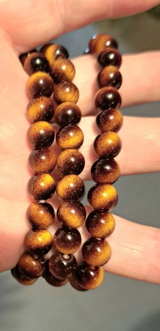 N. 3 Bracciali perline occhio di tigre lucidata