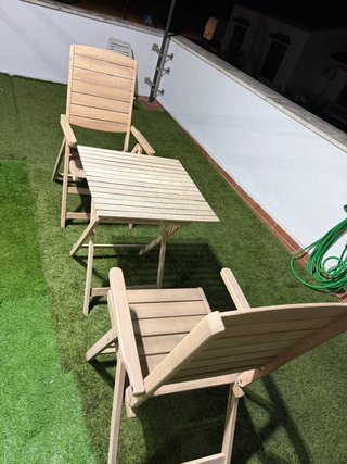 Conjunto jardín:2 sillas reclinables y mesa abatib