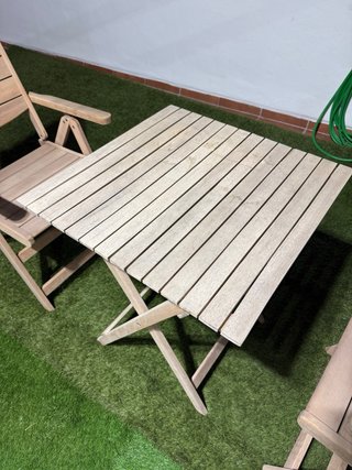 Conjunto jardín:2 sillas reclinables y mesa abatib