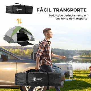 Tienda Campaña 2 Personas Impermeable 3000mm Verde