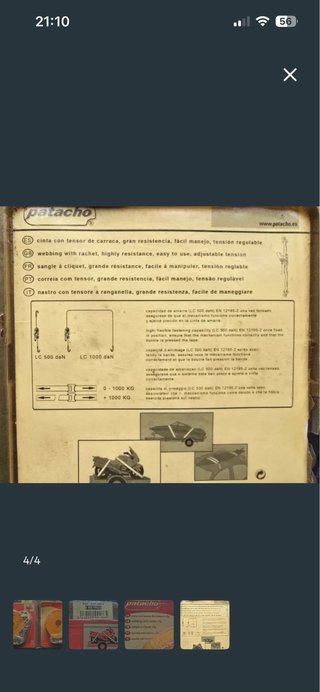Cinta sujeción carraca y ganchos
