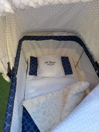Carrito Muñecas Reborn Azul y Blanco