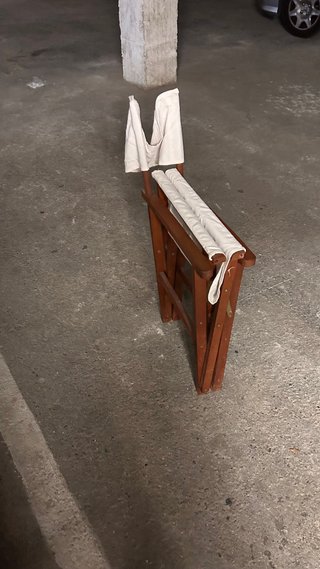 Silla de director de madera y tela