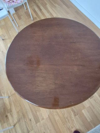 Mesa redonda maciza de caoba antigua S.XIX
