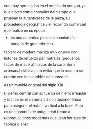 Mesa redonda maciza de caoba antigua S.XIX