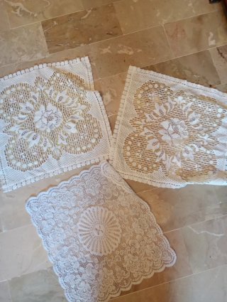 Set 3 Centrini Vintage Oro Bianco