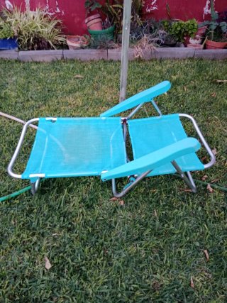 Sillón Playa Reclinable Tela y Metal