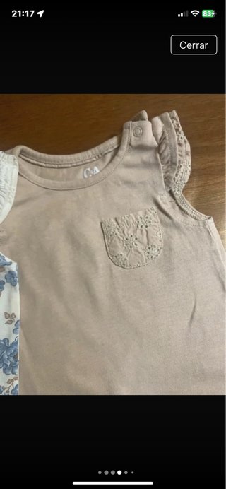 2 Conjuntos C&A Niña Flores y Liso