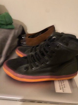 Botines Camper Piel Negro Naranja
