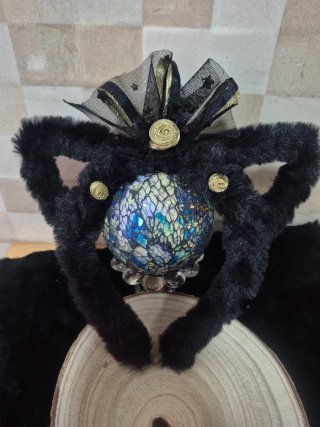 Diadema infantil pelo negro disfraz