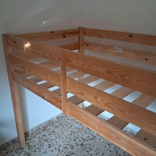 Cama Alta Madera 90x200