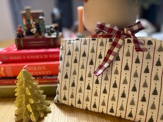 Funda hecha a mano. Motivos navideños