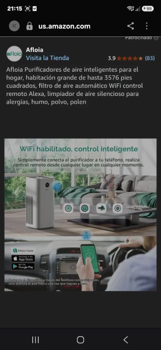 Purificador de aire inteligente Afloia