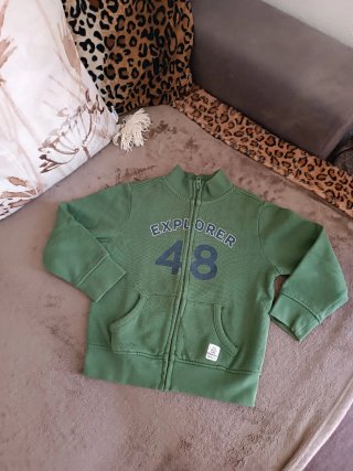 Felpa bimbo Blukids verde con zip