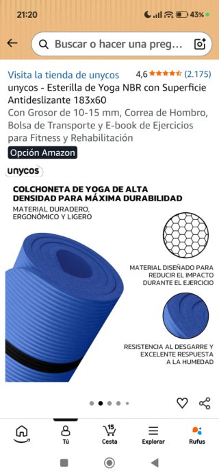 Esterilla de yoga y rodillo