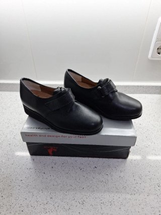 Zapatos Alviflex mujer piel negros ortopédicos