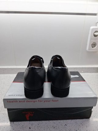 Zapatos Alviflex mujer piel negros ortopédicos