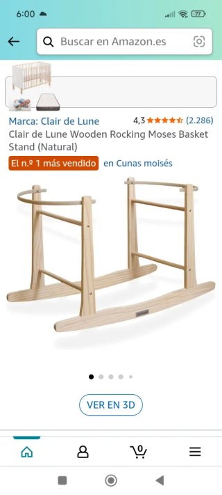 Soporte Mecedora Cuna Moisés Madera