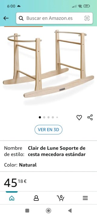 Soporte Mecedora Cuna Moisés Madera