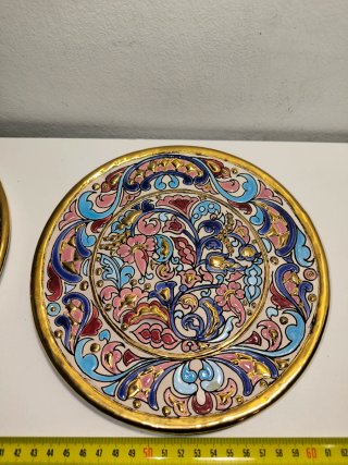 Juego de 2 Platos Decorativos Cerámica