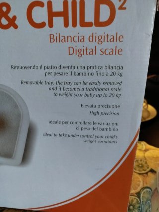 Bilancia neonato Mebby fino 20kg scatola libretto