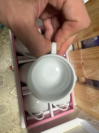 Set de 6 Tazas de Porcelana Blanca
