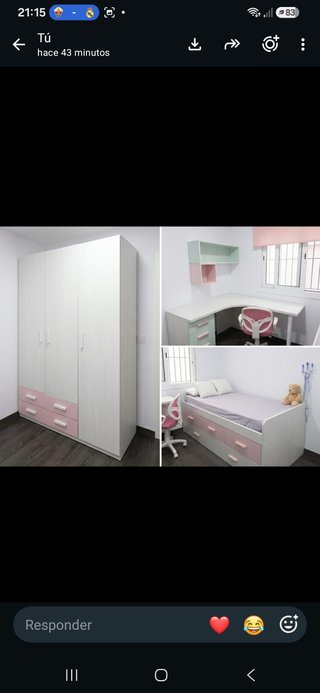 Habitación juvenil cama nido doble con cajones