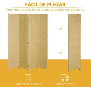 Biombo separador de ambientes de 4 paneles