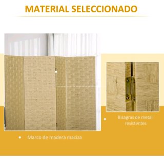Biombo separador de ambientes de 4 paneles