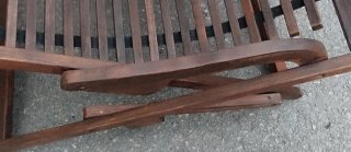 Hamaca / Tumbona plegable de madera.