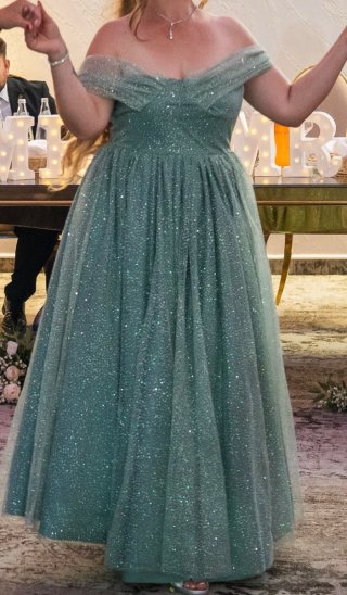 Vestido verde brillante boda/noche