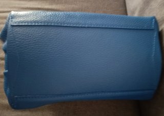 Borsa Pelle Blu Tracolla Multicolore