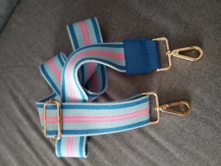 Borsa Pelle Blu Tracolla Multicolore