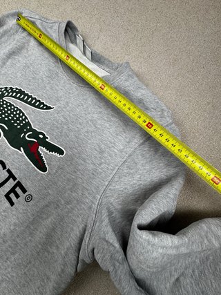 Sudadera Lacoste Gris Logo Cocodrilo Grande