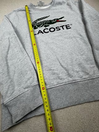 Sudadera Lacoste Gris Logo Cocodrilo Grande