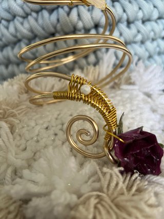 Bracciale Arm Cuff Dorato con Fiori