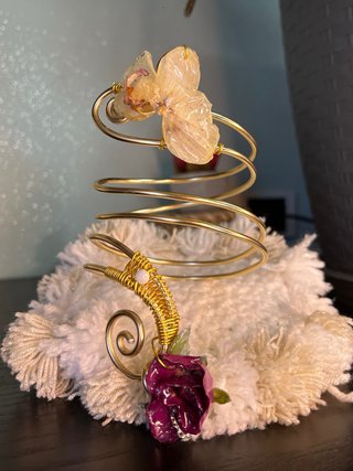 Bracciale Arm Cuff Dorato con Fiori