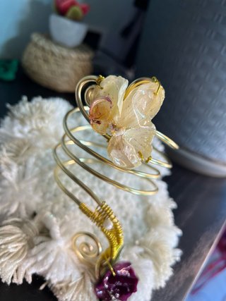 Bracciale Arm Cuff Dorato con Fiori