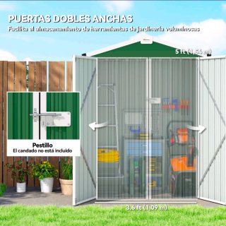 Cobertizo o caseta de jardín 2 puertas abatibles