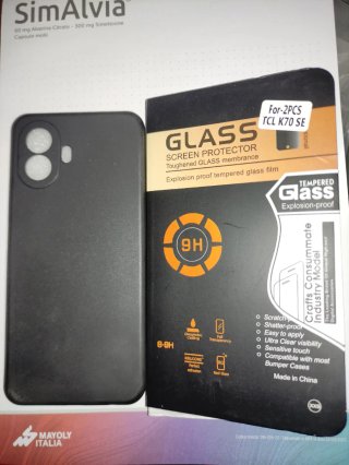 Cover e pellicola in vetro tcl k70 se