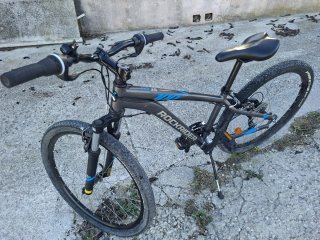 Bicicleta Rockrider Gris y Azul