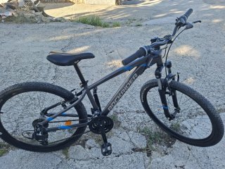 Bicicleta Rockrider Gris y Azul