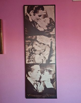 Lienzo Vintage Cinema Kisses