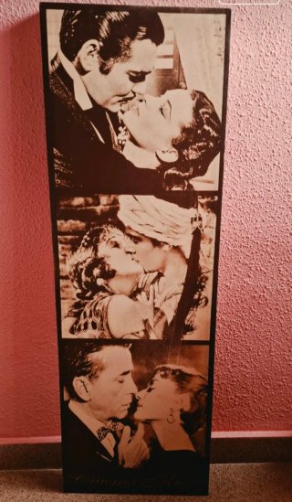 Lienzo Vintage Cinema Kisses