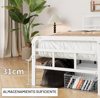 Estructura cama 140x200 cm con Cabecero Metálico