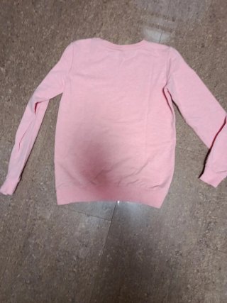 Sudadera niña rosa con estampado plateado