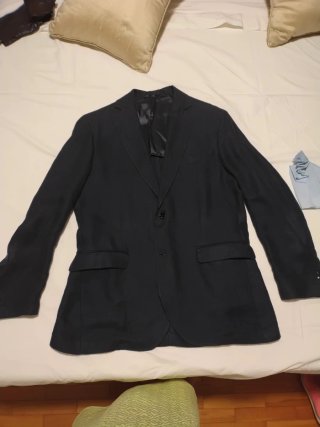 Chaqueta Massimo Dutti Lino Azul Marino